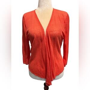 NIC+ZOE Orange Women's 4 Way Cardigan - Large